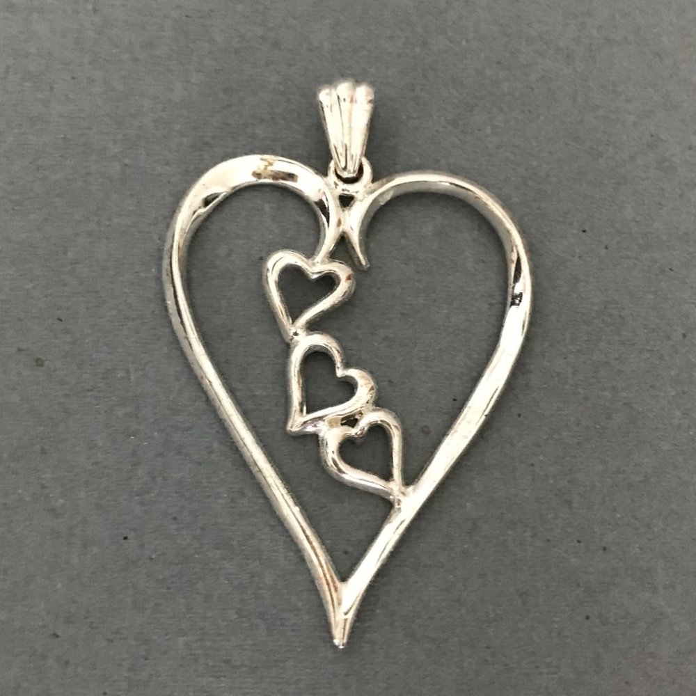 Silver Plated Hearts Pendant